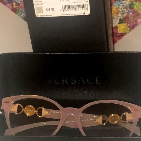 Versace Pink Cat Eye Prescription Glasses VE3334 main image 4